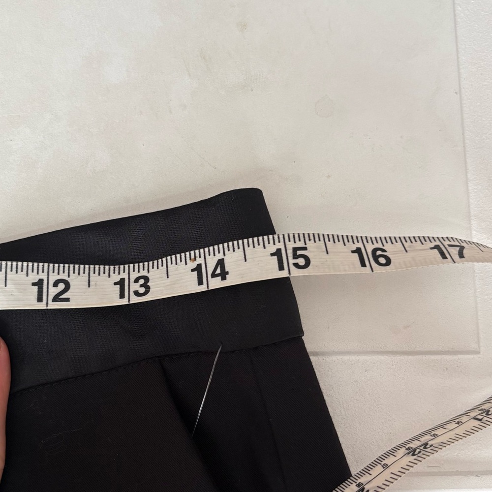 NWT Zara Dress Pants Asymmetrical Waist with Satin Trim Black Size XS - Picture 8 of 9